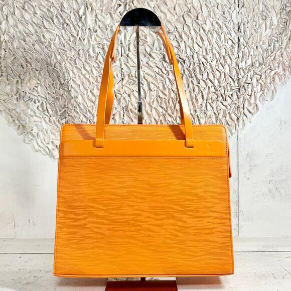 Louis Vuitton Croisette Epi Leather GM Office Shoulder Handbag Orange - Picture 3 of 9